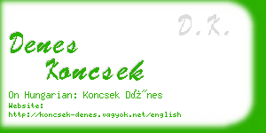 denes koncsek business card